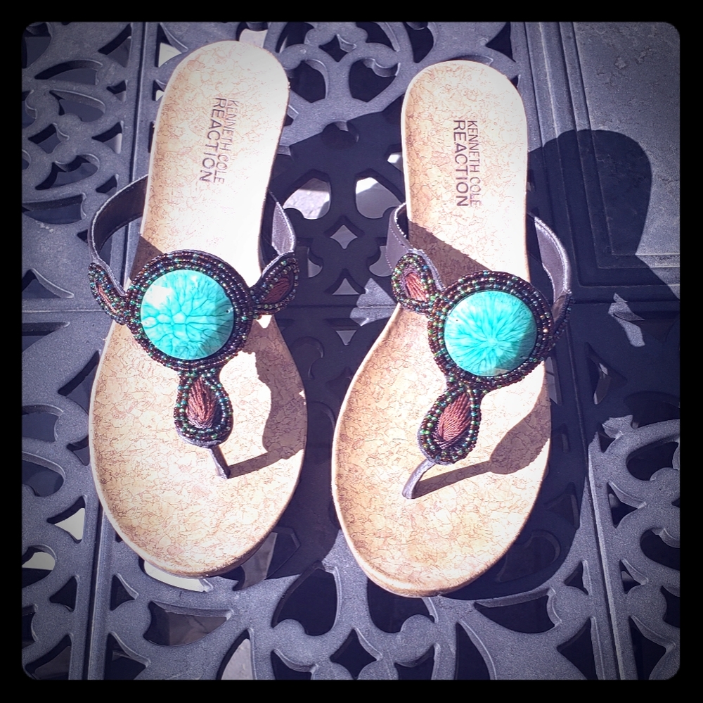 Kenneth Cole Reaction Wedge Sandals - 6